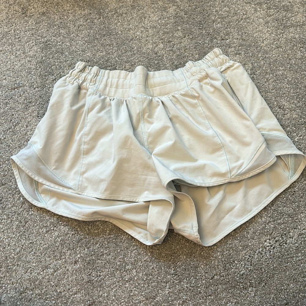 very light blue lululemon shorts size 8 2 inches